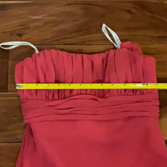 David’s Bridal Bright Pink Sz 2 dress sleeveless - fabric tie support - Picture 5 of 6